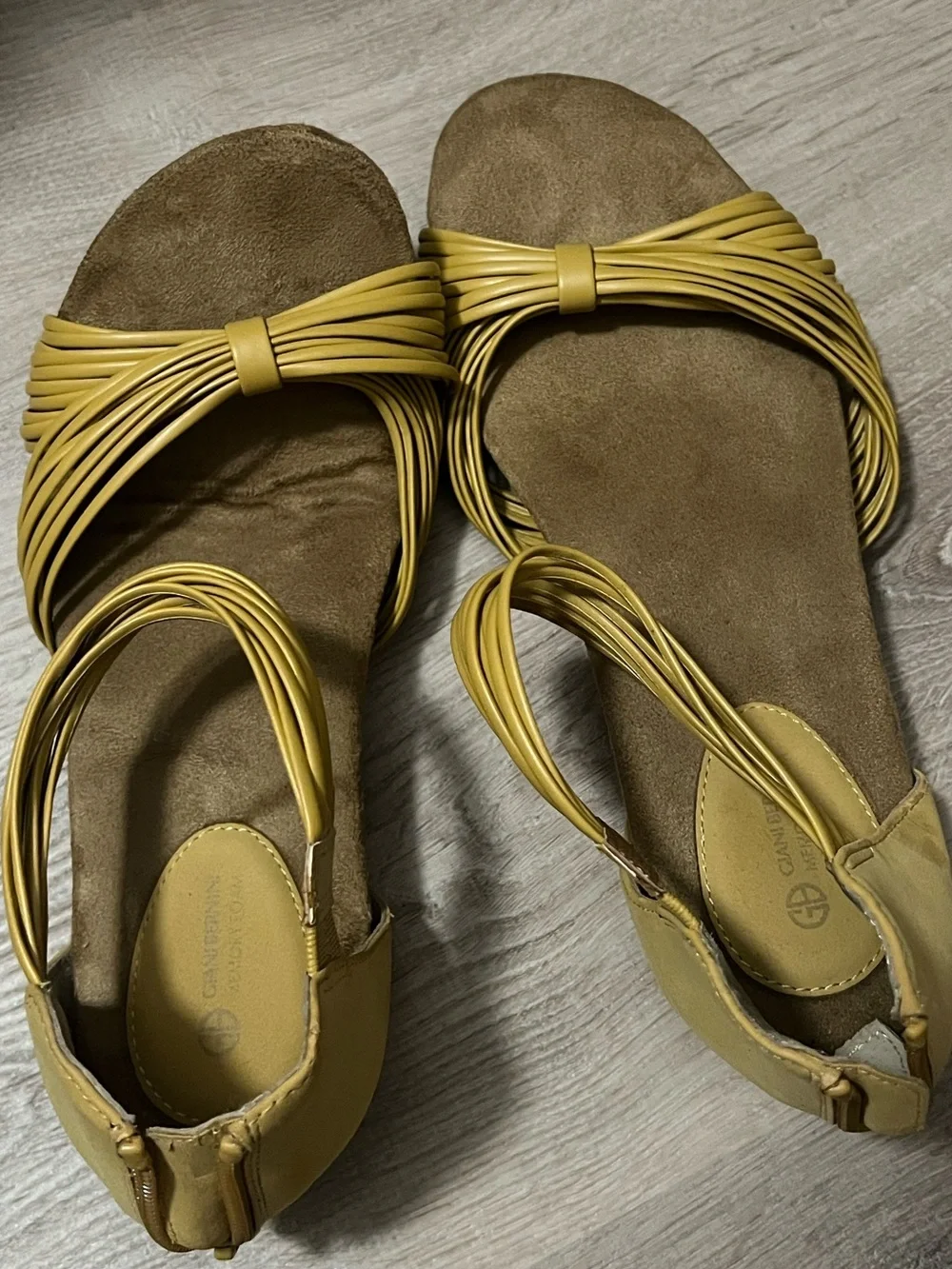 Giani Bernini Mustard Yellow Strappy Knot Ankle Sandals